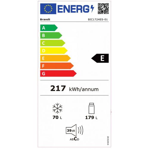 Réfrigérateur congélateur encastrable 249l - Bic1724es