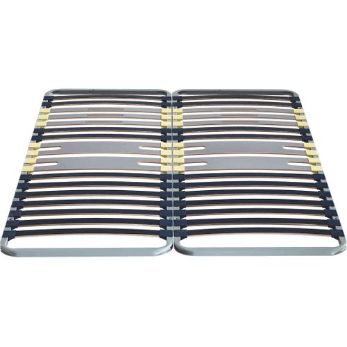 Cadre à Lattes En Métal 5 Zones Flat Cap Gris 2x80x200