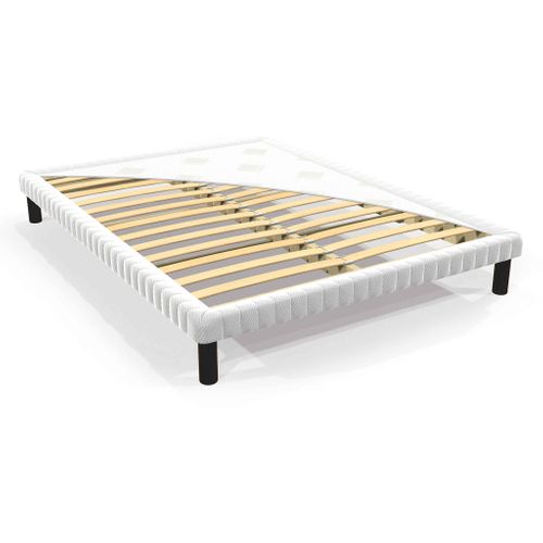 Sommier Tapissier Extra Plat, 10cm Blanc 90x190