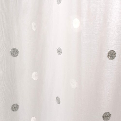 Voilage Sablé Brodé "pois Colorés" - 140x240 Cm - Gris Souris