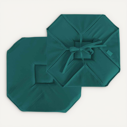 Galette De Chaise À Rabats Et Nouettes - 40x40 Cm - Vert Sapin