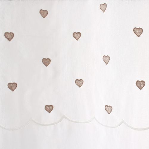 Voilage Sablé Avec Top Cœurs - 140x240 Cm - Beige