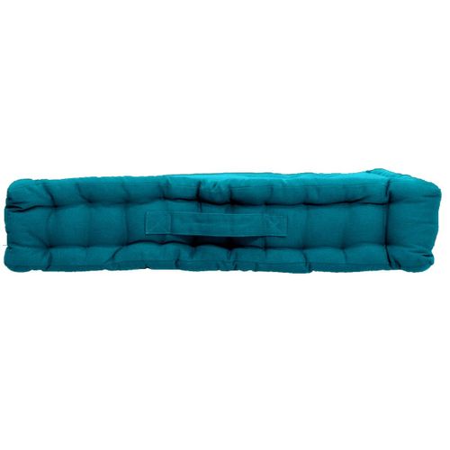Coussin De Sol Uni En Pur Coton - 50x50x10 Cm - Bleu Canard