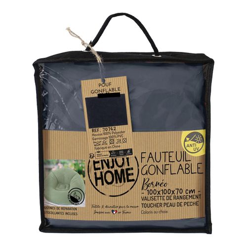 Fauteuil Gonflable Extérieur - 100x100 Cm - Gris Foncé