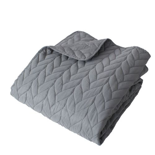 Couvre Lit En Microfibre Dessin Par Ultrason - 240x220 Cm - Gris Clair