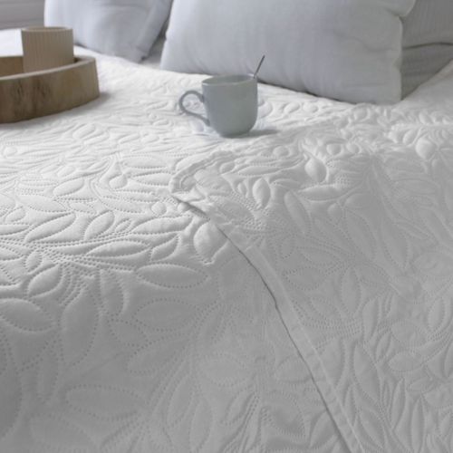 Couvre-lit En Microfibre "rosa" 220x240cm Blanc