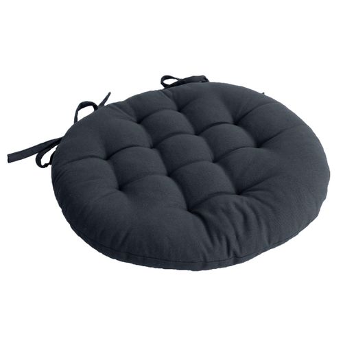 Galette De Chaise Piquée Uni "panama" 38cm Anthracite