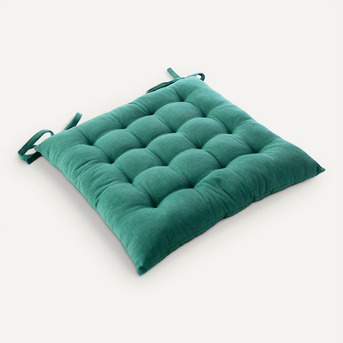 Galette De Chaise Piquée "cambria" 38x38cm Vert Jade