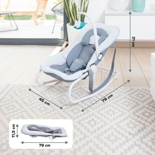Transat Pour Bébé Graphik Bleu Et Gris