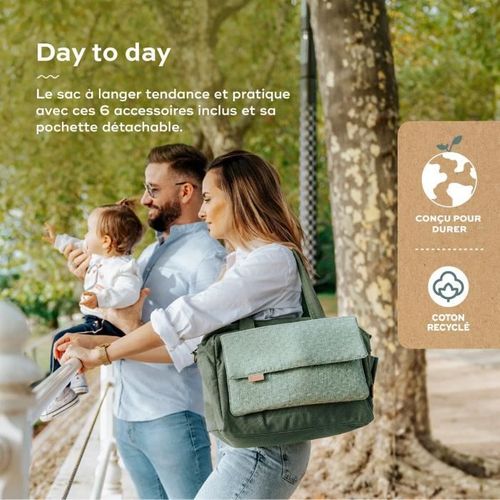 Sac (a Langer) Day To Day - Tendance Et Fonctionnel, Capacité 23l, Nombreuses Poches, 6 Accessoires
