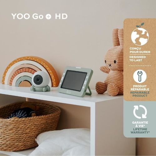 Caméra Additionnelle HD Babyphone Vidéo Yoo Go+ - Batterie Rechargeable Longue Autonomie - Socle Cam