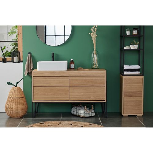 Meuble Sous Vasque En Bois Et Métal 4 Tiroirs L120 - Brighton