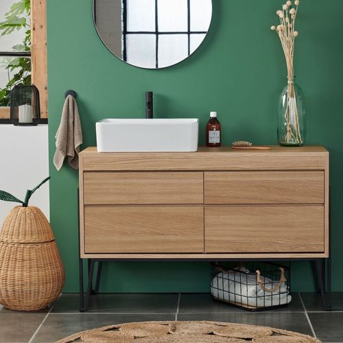 Meuble Sous Vasque En Bois Et Métal 4 Tiroirs L120 - Brighton