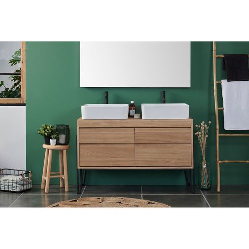 Meuble Sous Vasque En Bois Et Métal 4 Tiroirs L120 - Brighton