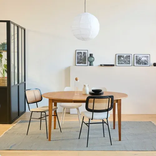 Table Ronde Extensible Bois Chêne Moyen Massif D115 - Victoria