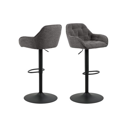 Tabourets De Bar En Tissu Pied Tulipe Métal Noir (lot De 2) Brook Tabouret BUT