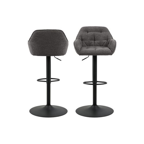 Tabourets De Bar En Tissu Pied Tulipe Métal Noir (lot De 2) Brook Tabouret BUT