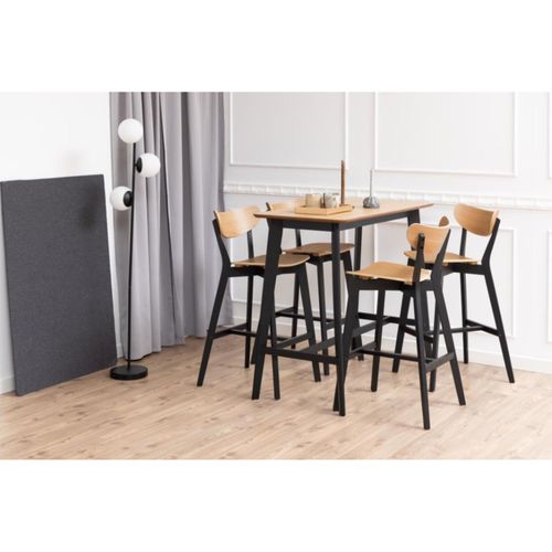 Table De Bar Et 4 Tabourets De Bar Scandinaves En Bois - Leta