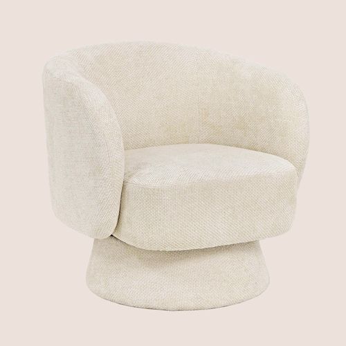 Fauteuil Pivotant Avec Pied Central En Tissu - Julio