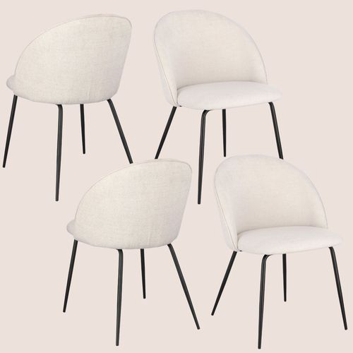 Chaises De Salle à Manger En Métal Et Tissu (lot De 4) - Diane