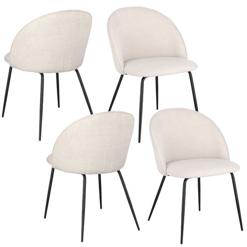 Chaises De Salle à Manger En Métal Et Tissu (lot De 4) - Diane