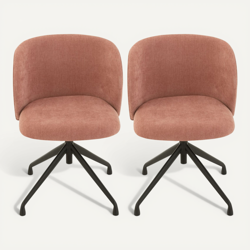 Chaises Pivotantes Réglables En Hauteur En Tissu (lot De 2) - Mia