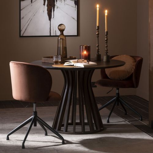 Chaises Pivotantes Réglables En Hauteur En Tissu (lot De 2) - Mia