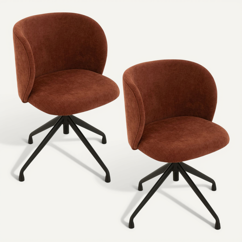 Chaises Pivotantes Réglables En Hauteur En Tissu (lot De 2) - Mia
