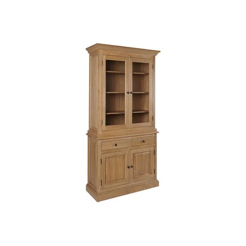 Buffet Vaisselier En Chêne 2 Portes Vitrées 2 Tiroirs 2 Portes Bois - Victoria