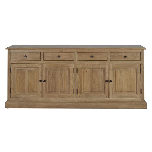 Buffet Bas 4 Portes 4 Tiroirs En Chêne Massif Naturel - Victoria