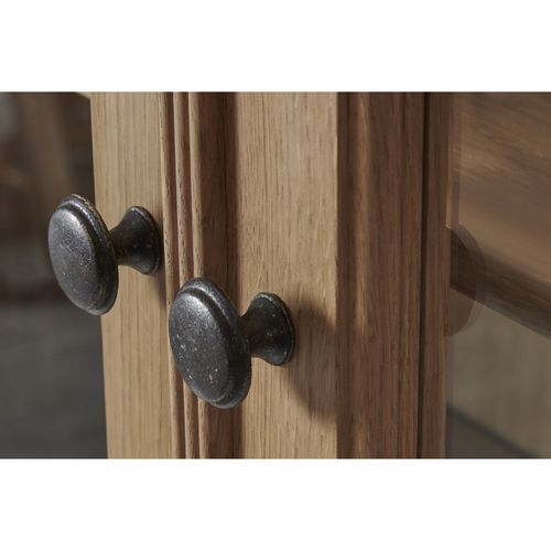 Buffet Vaisselier En Chêne 4 Portes Vitrées 4 Tiroirs 4 Portes Bois - Victoria