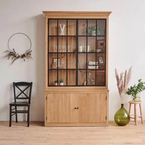Buffet Vaisselier Industriel En Bois Et Métal 4 Portes - Victoria