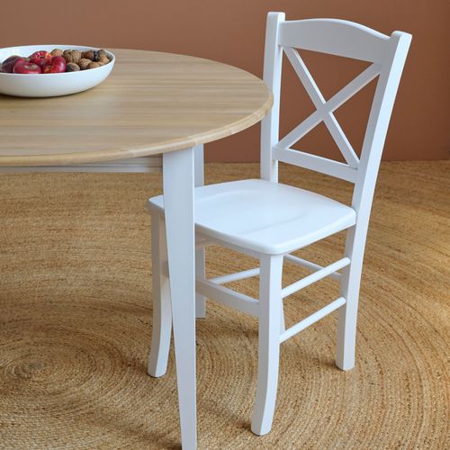 Table Ronde 6 Pieds Fuseau D105 + 3 Rallonges Bois - Victoria