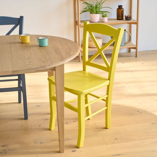 Table Ronde Extensible Bois D105 Avec 1 Allonge Et Pieds Fuseau - Victoria