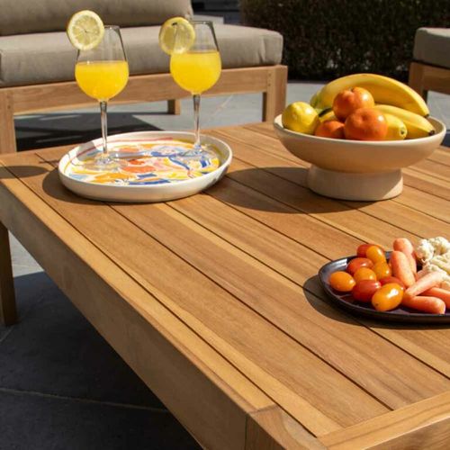 Salon De Jardin 4/6 Places En Teck Massif Taupe Touquet