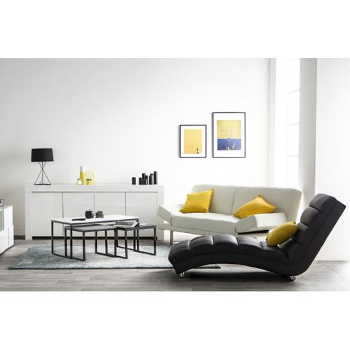 Chaise Longue / Fauteuil Design Noir Et Acier Chromé Taylor