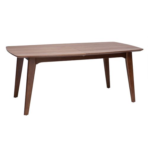 Table Extensible Rallonges Intégrées Rectangulaire En Bois Foncé Noyer L180-230 Cm Fifties