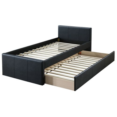 Lit Gigogne Noir Mat 90x190 Cm Macco