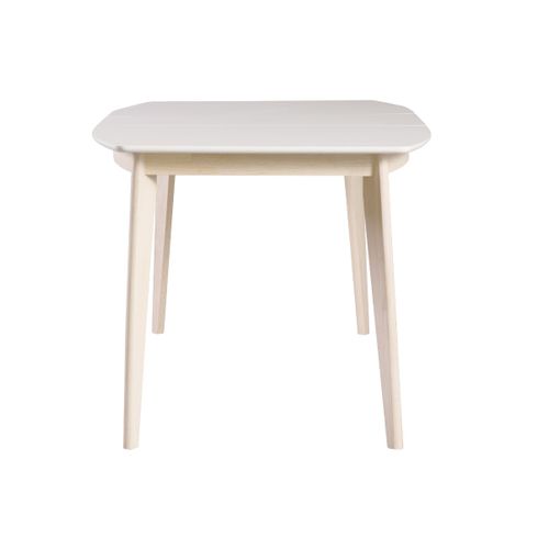 Table à Manger Extensible Scandinave Blanc Et Bois Clair L150-200 Cm Leena