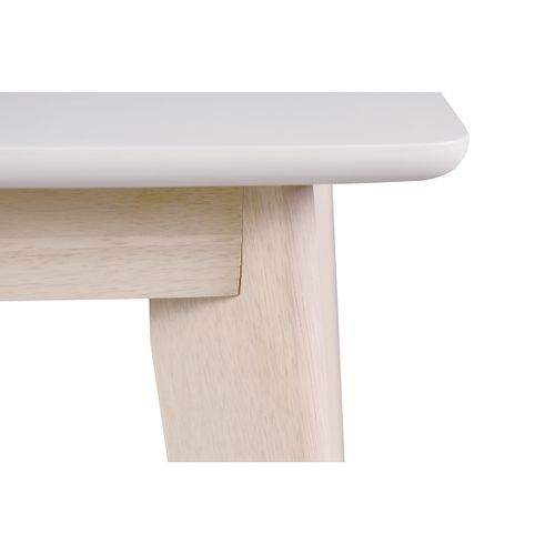 Table à Manger Extensible Scandinave Blanc Et Bois Clair L150-200 Cm Leena