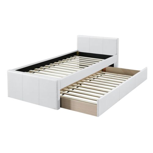 Lit Gigogne Blanc Mat 90x190 Cm Macco