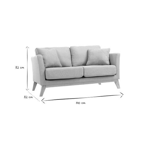 Canapé Scandinave Déhoussable 2 Places En Tissu Vert Lagon Et Bois Clair Oslo