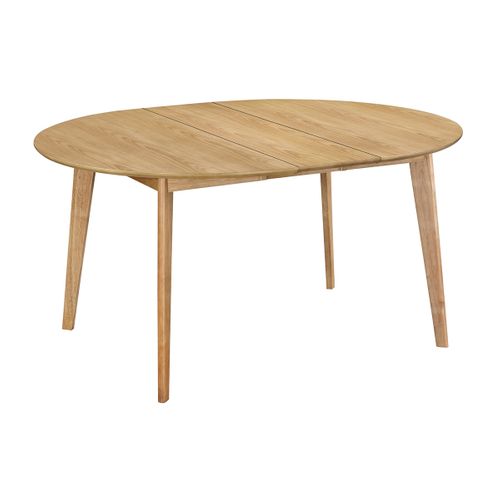 Table à Manger Ronde Extensible Finition Chêne L120-150 Cm Leena