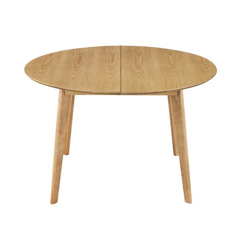 Table à Manger Ronde Extensible Finition Chêne L120-150 Cm Leena