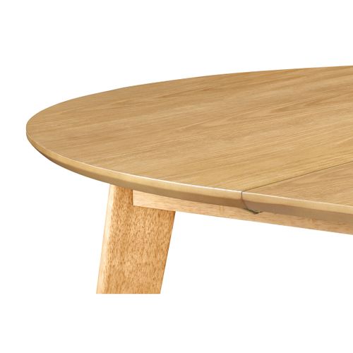 Table à Manger Ronde Extensible Finition Chêne L120-150 Cm Leena