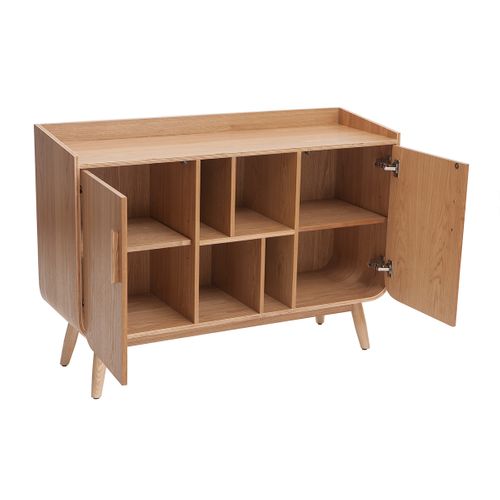 Buffet Scandinave En Bois Clair 2 Portes L122 Cm Hallen