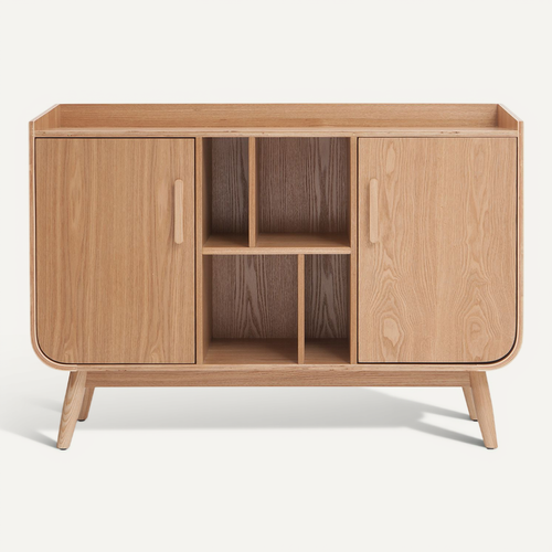 Buffet Scandinave En Bois Clair 2 Portes L122 Cm Hallen