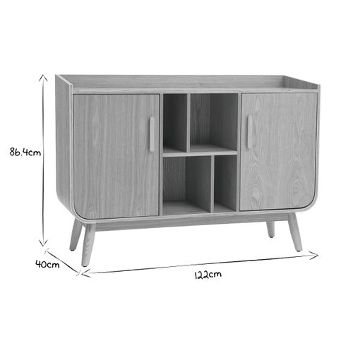Buffet Scandinave En Bois Clair 2 Portes L122 Cm Hallen