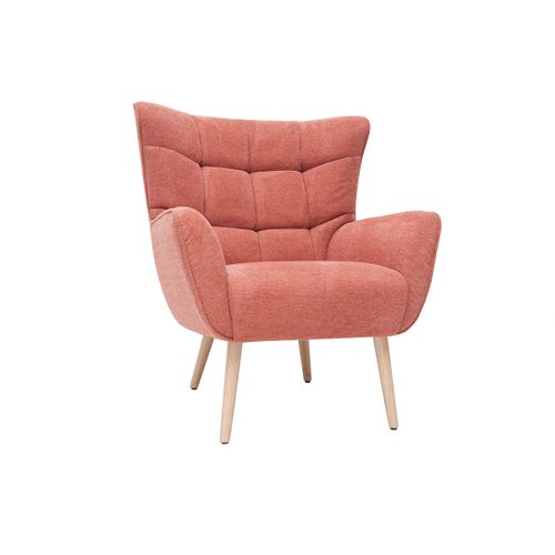 Fauteuil Scandinave En Tissu Effet Velours Texturé Terracotta Avery - Miliboo et Stéphane Plaza