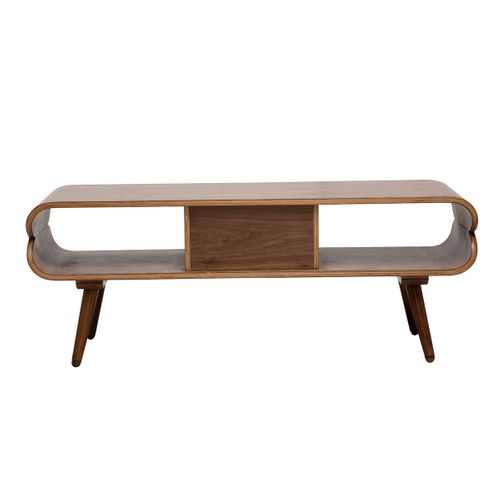 Meuble TV Vintage En Bois Foncé Avec Rangements L132 Cm Takla